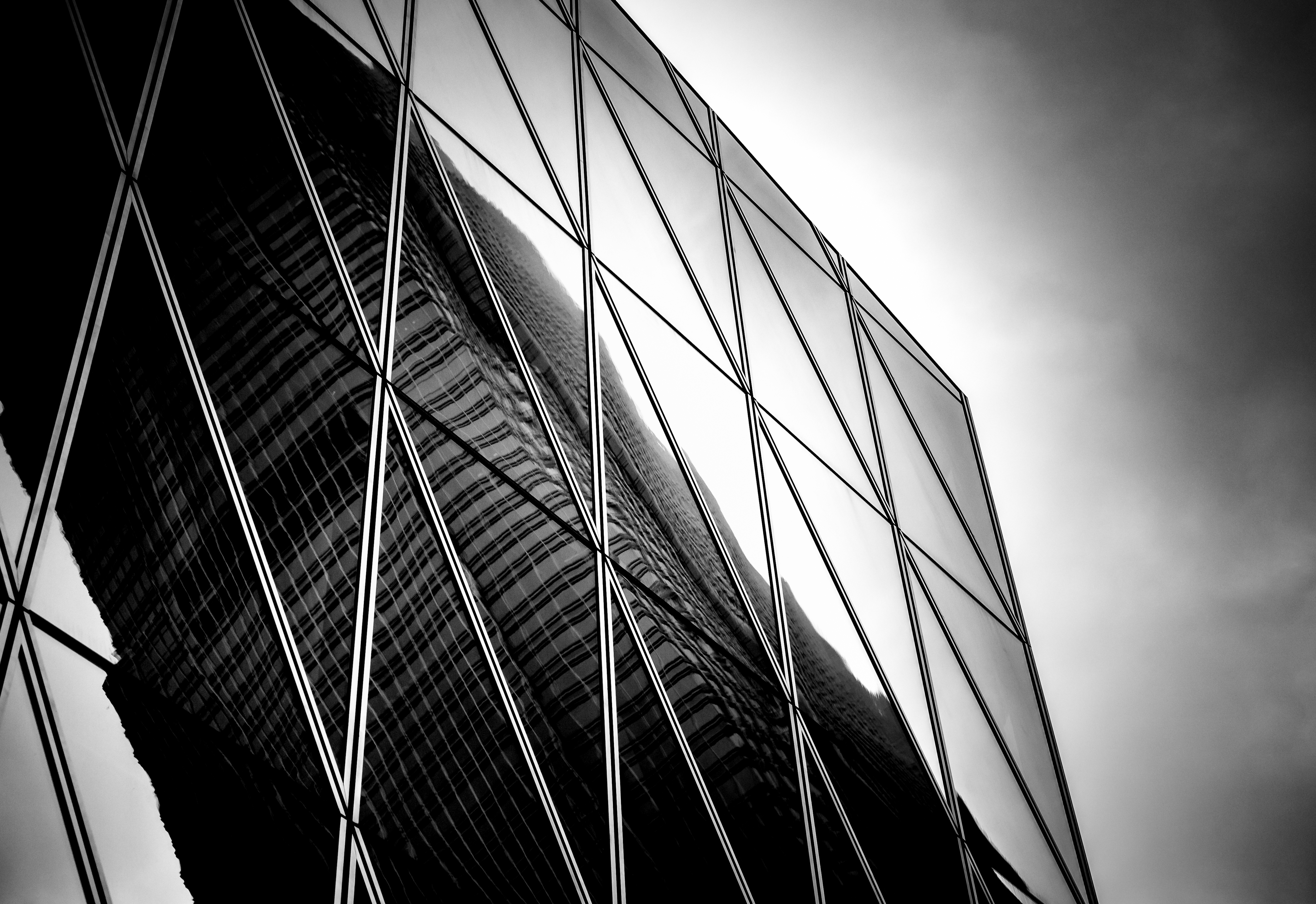 Office facade detail with modular glazing pattern